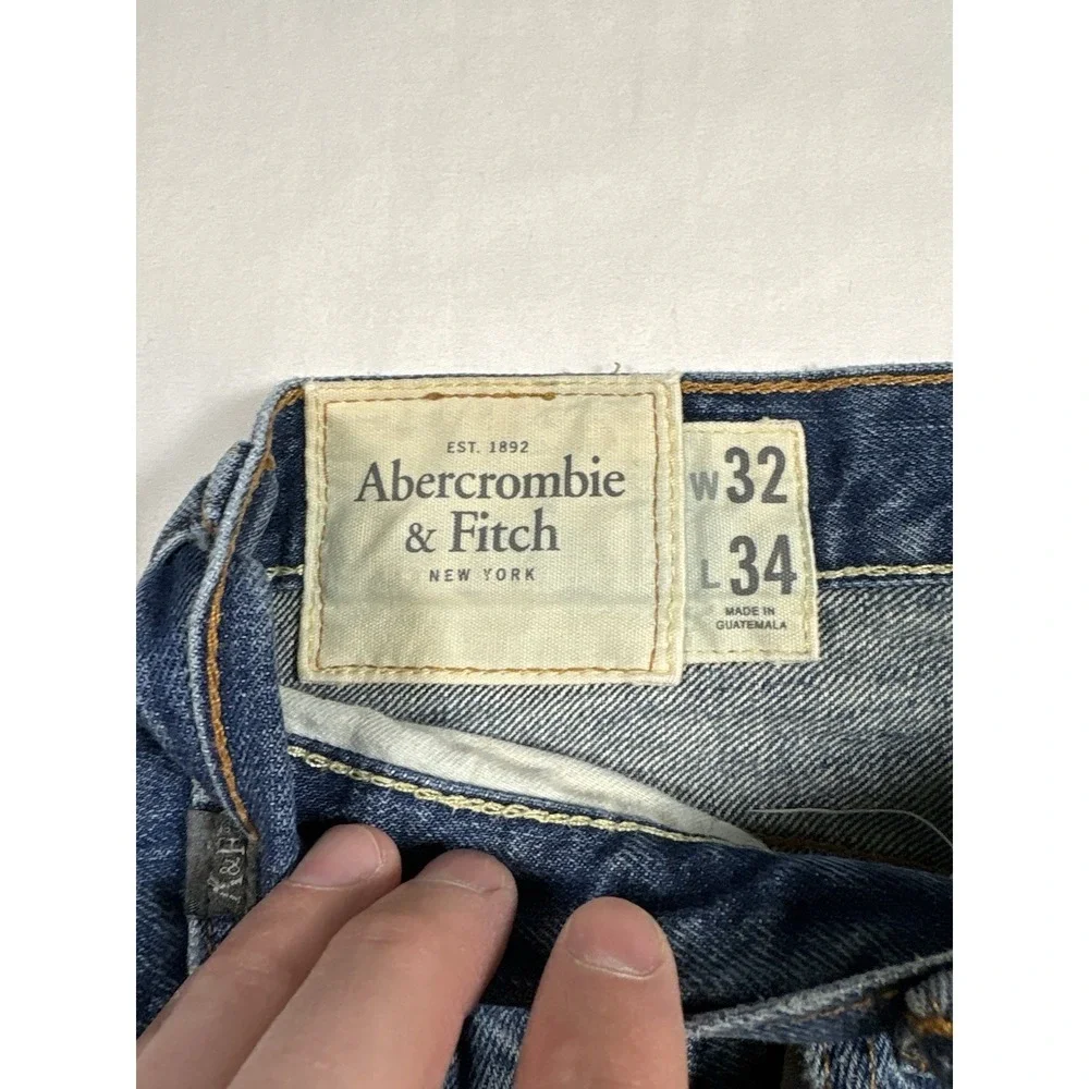 VTG Abercrombie & Fitch Horton Jeans Straight Button Fly Distressed 32x34